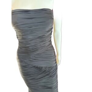 Bee Darlin Black Strapless Ruched Mermaid Evening Gown Prom Dress Size 3/4